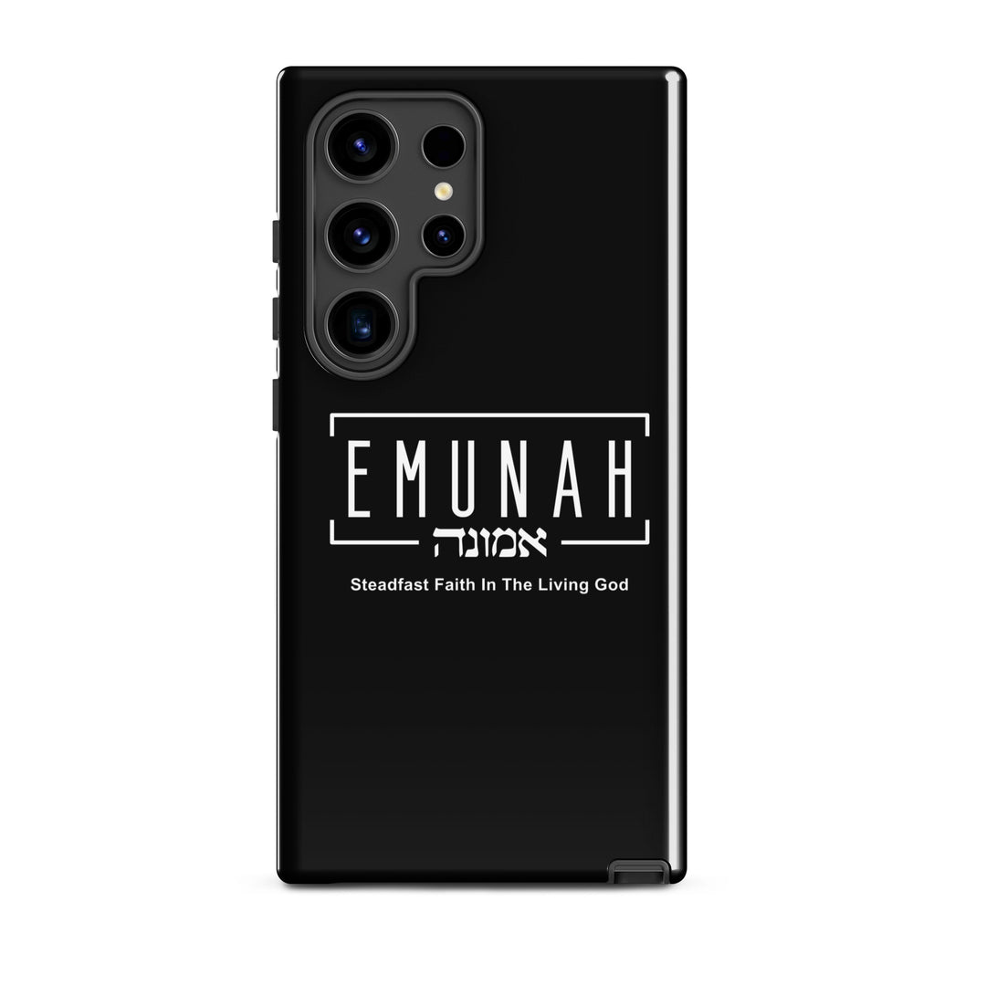 Christian Phone Case Emunah Steadfast Faith Black for Samsung® Samsung® Phone Cases Glossy Samsung Galaxy S24 Ultra 