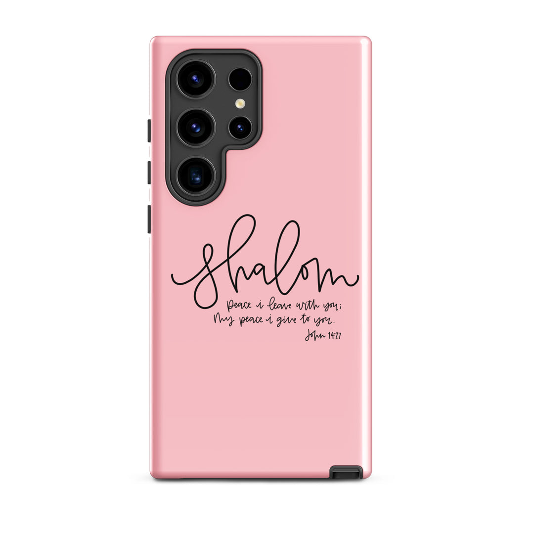 Christian Phone Case Shalom Pink for Samsung® Samsung® Phone Cases Glossy Samsung Galaxy S24 Ultra 