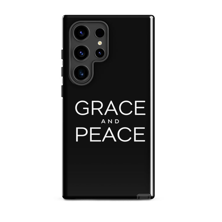 Christian Phone Case Grace and Peace Black for Samsung® Samsung® Phone Cases Glossy Samsung Galaxy S24 Ultra 