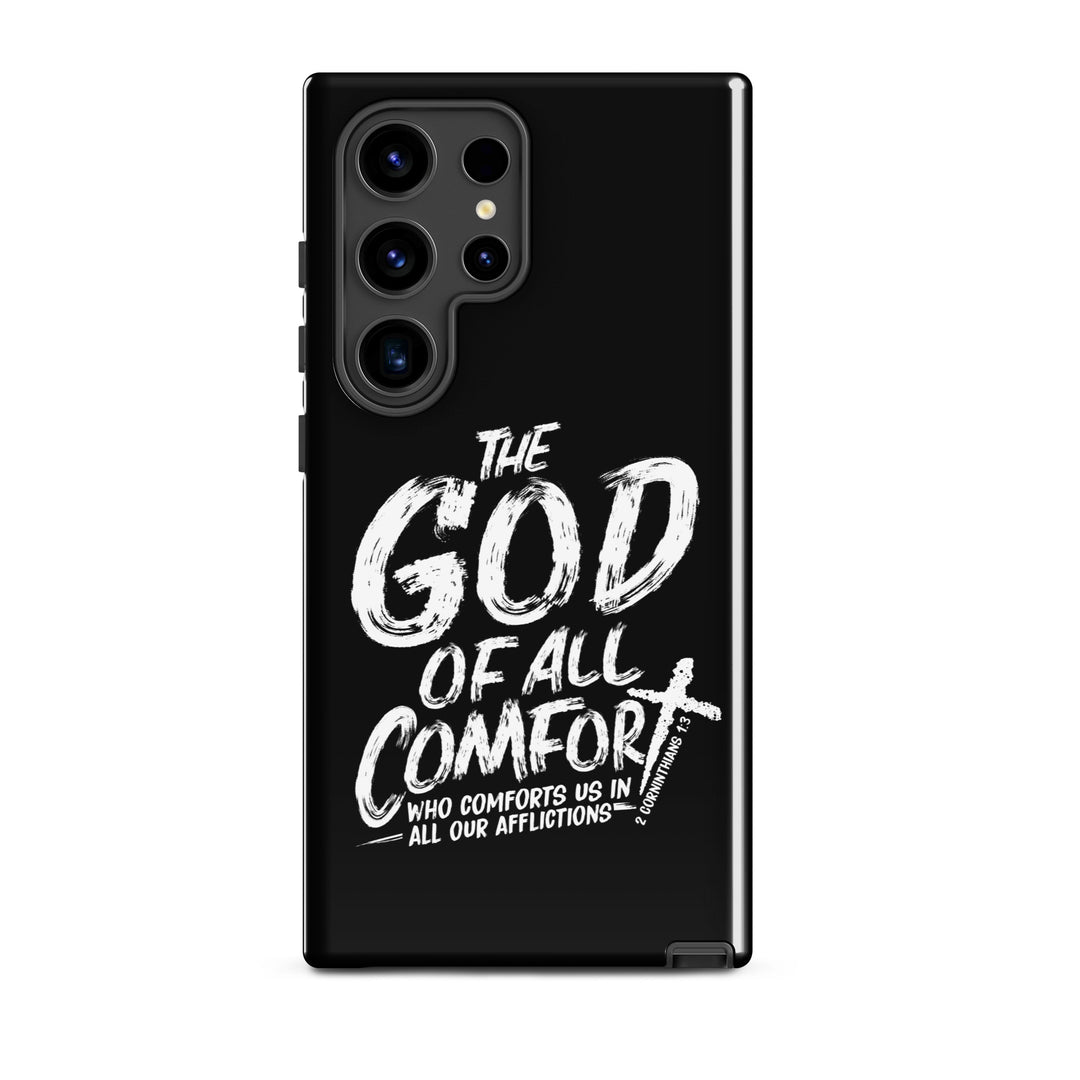 Christian Phone Case God of All Comfort Black for Samsung® Samsung® Phone Cases Glossy Samsung Galaxy S24 Ultra 