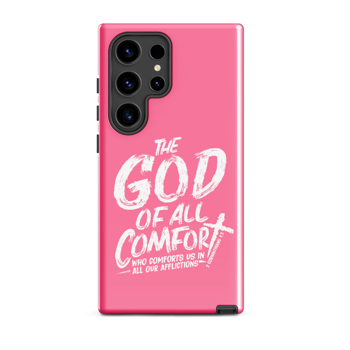 Christian Phone Case God of All Comfort Pink for Samsung® Samsung® Phone Cases Glossy Samsung Galaxy S24 Ultra 