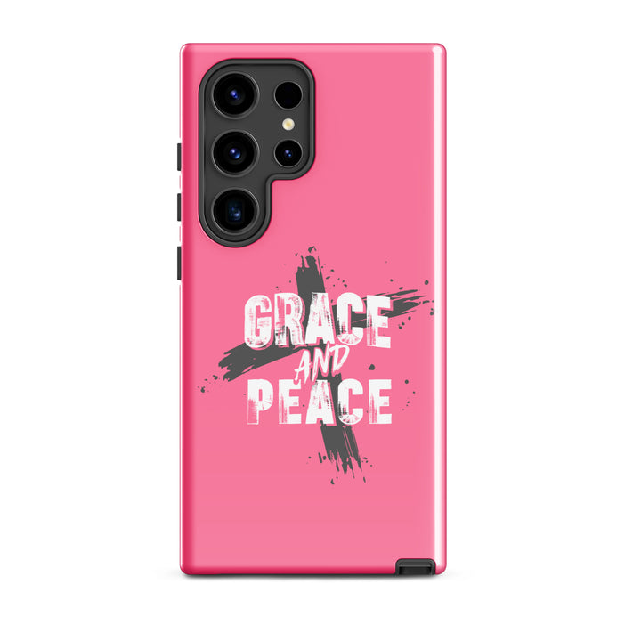 Christian Phone Case Grace and Peace Pink for Samsung® Samsung® Phone Cases Glossy Samsung Galaxy S24 Ultra 