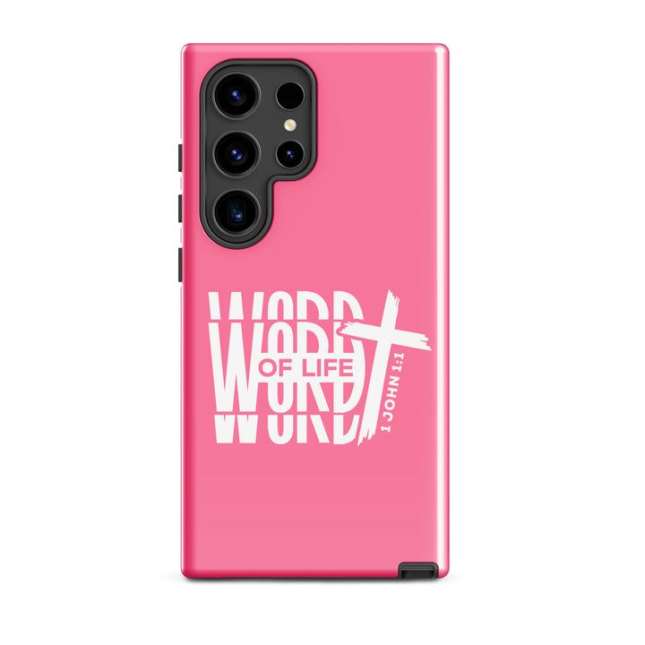 Christian Phone Case Word of Life Cross Pink for Samsung® Samsung® Phone Cases Glossy Samsung Galaxy S24 Ultra 