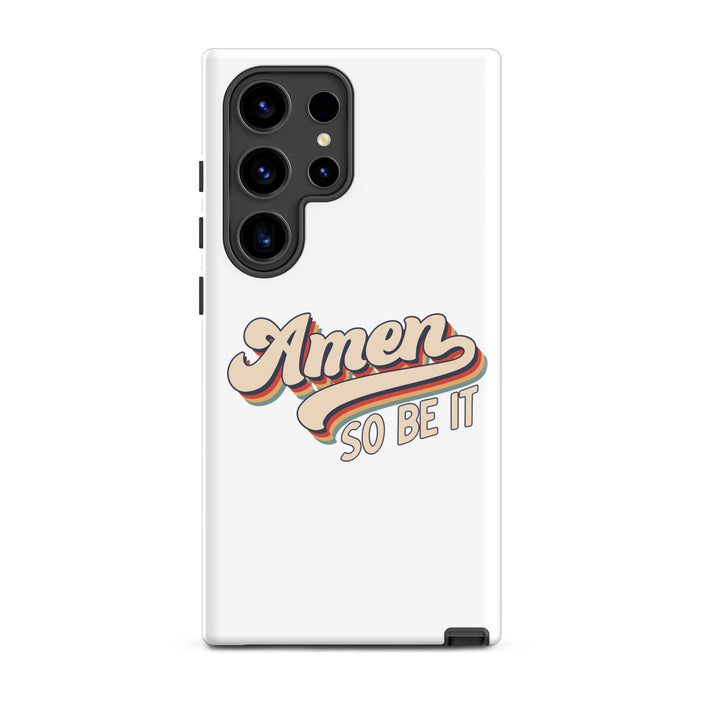 Christian Phone Case Amen So Be It White for Samsung® Samsung® Phone Cases Glossy Samsung Galaxy S24 Ultra 