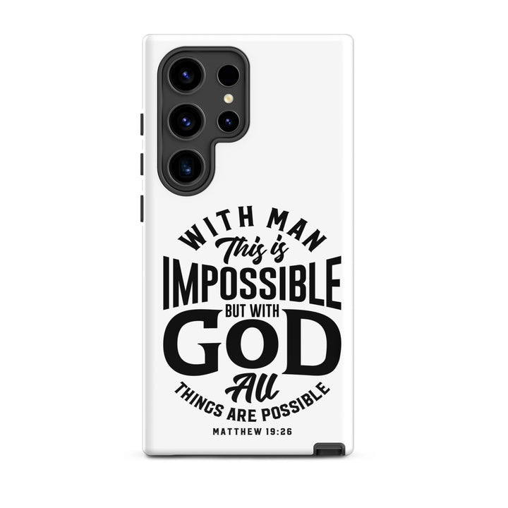 Christian Phone Case All Things Possible White for Samsung® Samsung® Phone Cases Glossy Samsung Galaxy S24 Ultra 