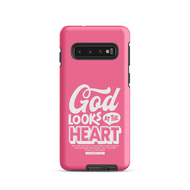 Christian Phone Case God Looks At Heart  for Samsung® Samsung® Phone Cases Matte Samsung Galaxy S10 