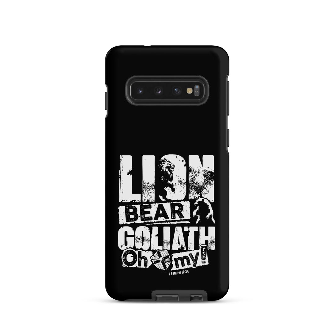 Christian Phone Case Lion Bear Goliath Black for Samsung® Samsung® Phone Cases Matte Samsung Galaxy S10 