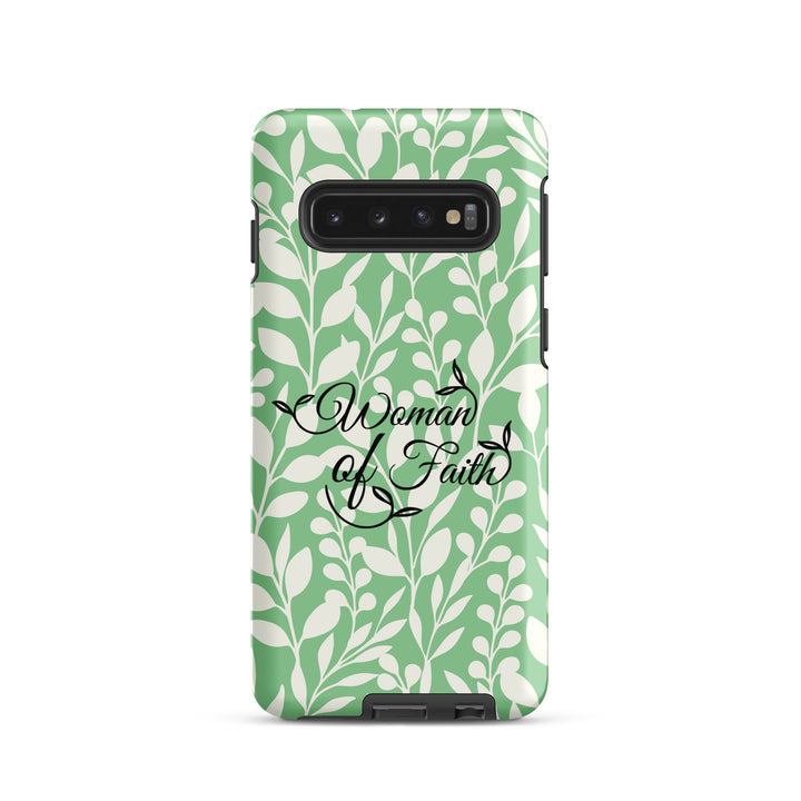 Christian Phone Case Woman of Faith Green for Samsung® Samsung® Phone Cases Matte Samsung Galaxy S10 