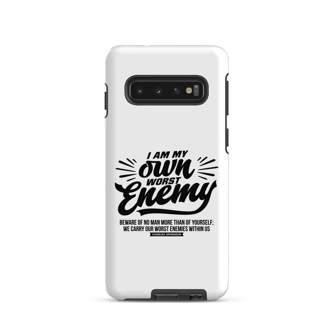 Christian Phone Case Worst Enemy White for Samsung® Samsung® Phone Cases Matte Samsung Galaxy S10 