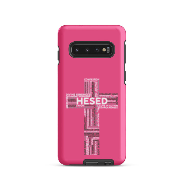 Christian Phone Case Hesed Cross Pink for Samsung® Samsung® Phone Cases Matte Samsung Galaxy S10 