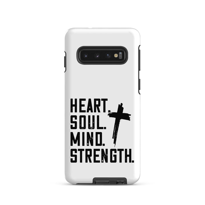 Christian Phone Case Heart Soul Mind Strength White for Samsung® Samsung® Phone Cases Matte Samsung Galaxy S10 