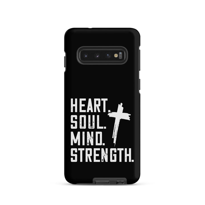 Christian Phone Case Heart Soul Mind Strength Black  for Samsung® Samsung® Phone Cases Matte Samsung Galaxy S10 