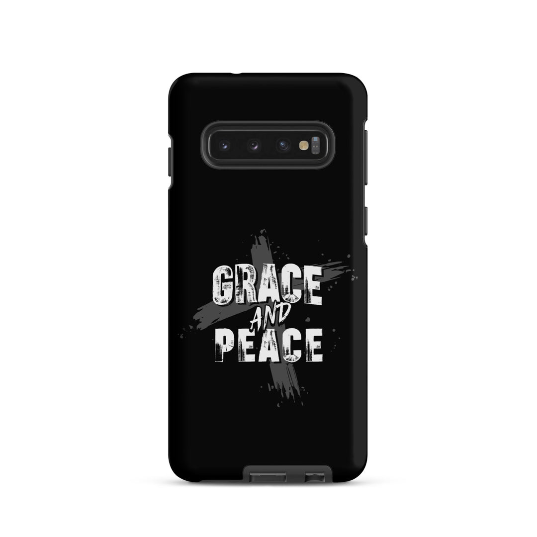 Christian Phone Case Grace and Peace Cross Black for Samsung® Samsung® Phone Cases Matte Samsung Galaxy S10 