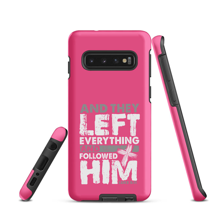 Christian Phone Case Left Everything Cross Pink for Samsung® Samsung® Phone Cases   