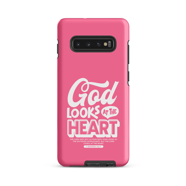 Christian Phone Case God Looks At Heart  for Samsung® Samsung® Phone Cases Matte Samsung Galaxy S10 Plus 