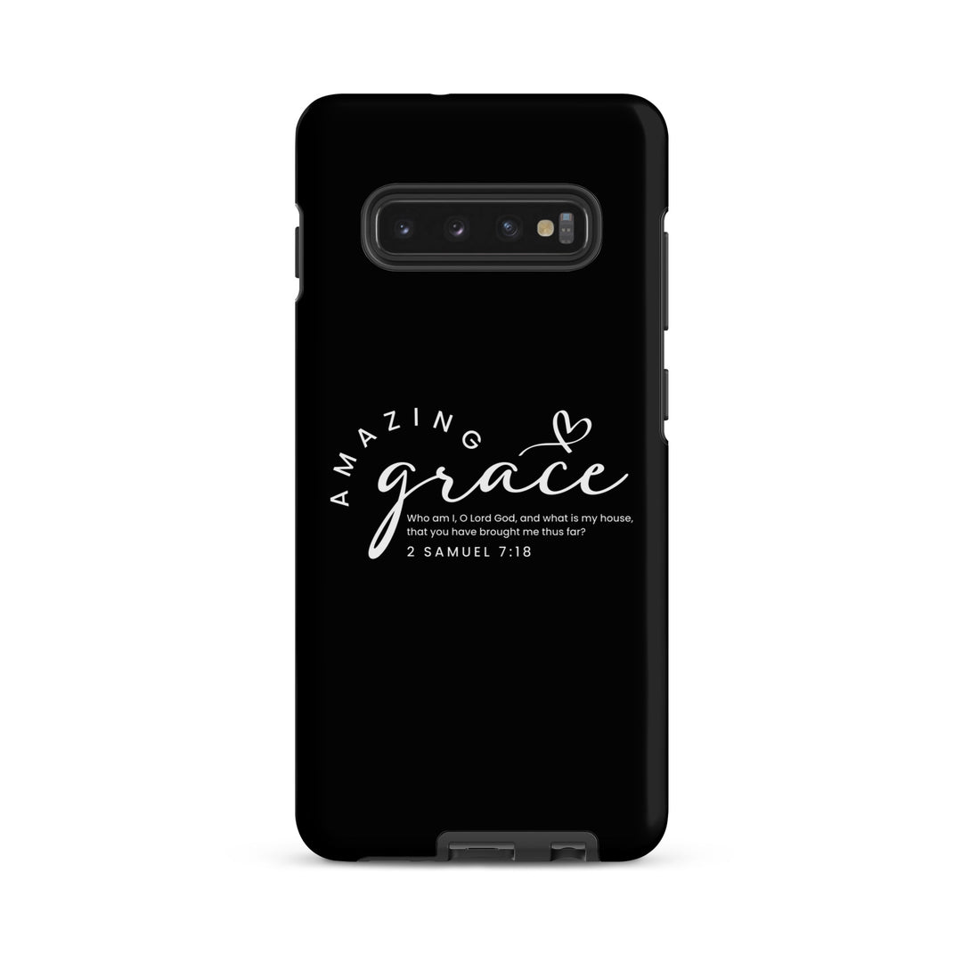 Christian Phone Case Amazing Grace Heart Black for Samsung® Samsung® Phone Cases Matte Samsung Galaxy S10 Plus 