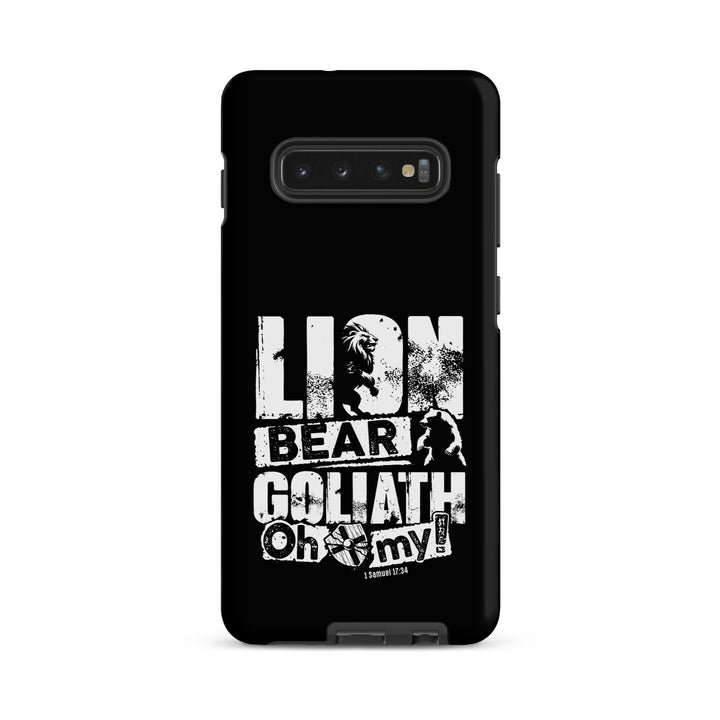 Christian Phone Case Lion Bear Goliath Black for Samsung® Samsung® Phone Cases Matte Samsung Galaxy S10 Plus 