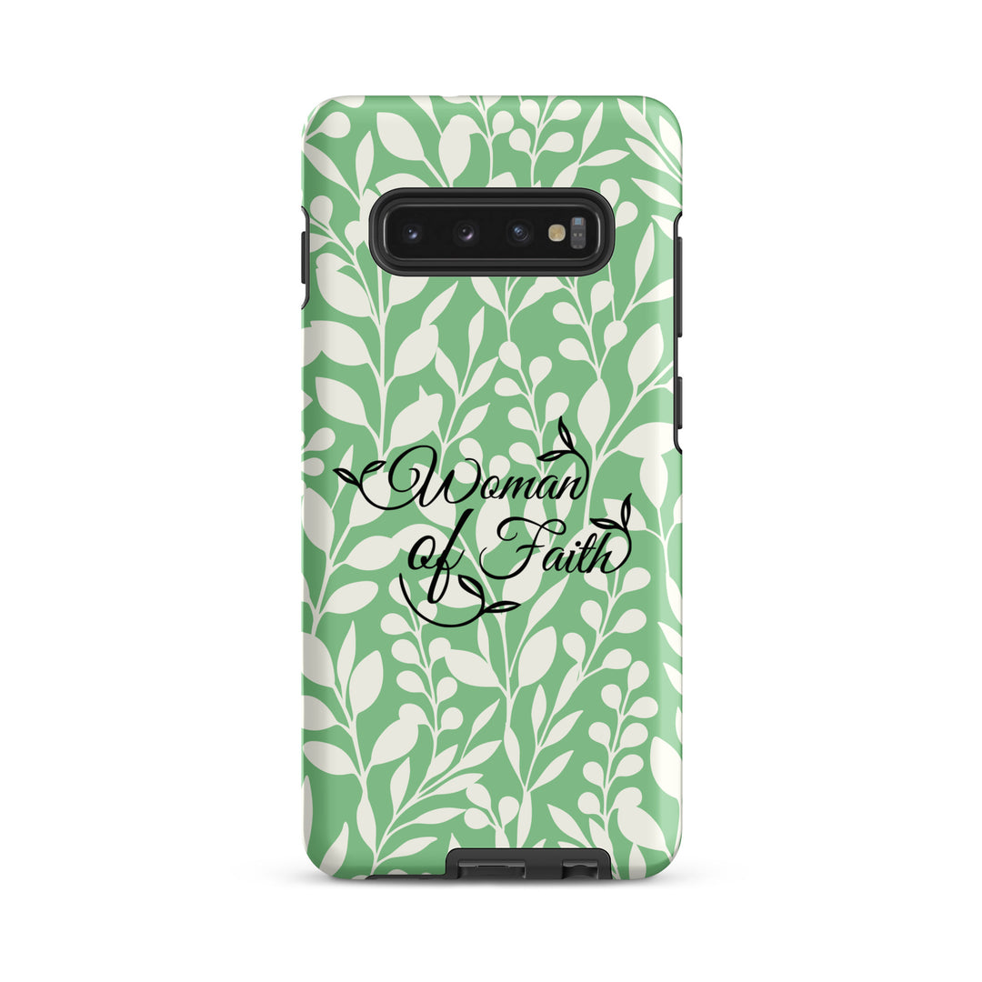 Christian Phone Case Woman of Faith Green for Samsung® Samsung® Phone Cases Matte Samsung Galaxy S10 Plus 