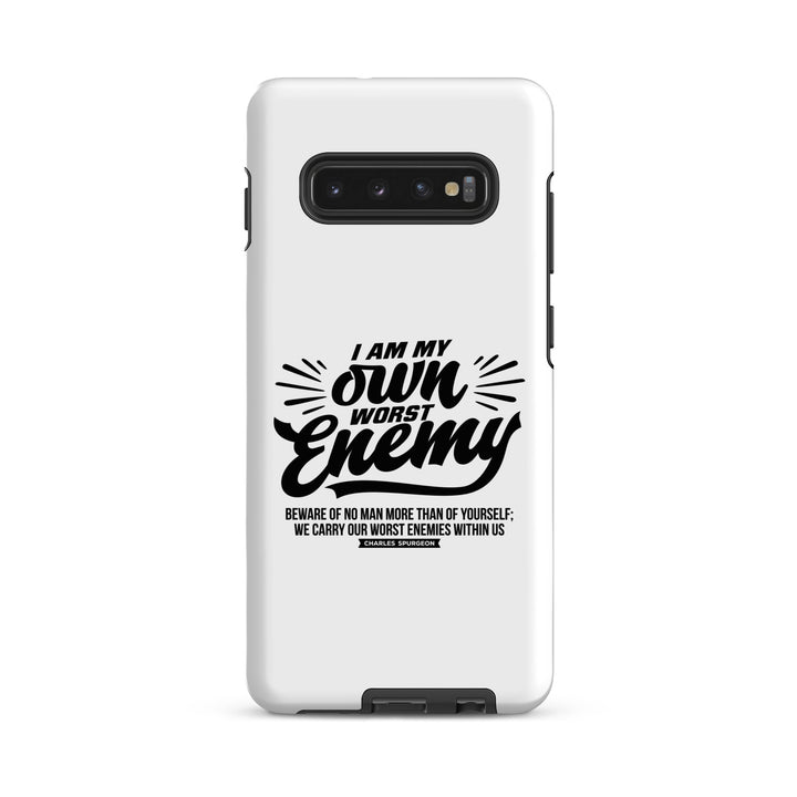 Christian Phone Case Worst Enemy White for Samsung® Samsung® Phone Cases Matte Samsung Galaxy S10 Plus 