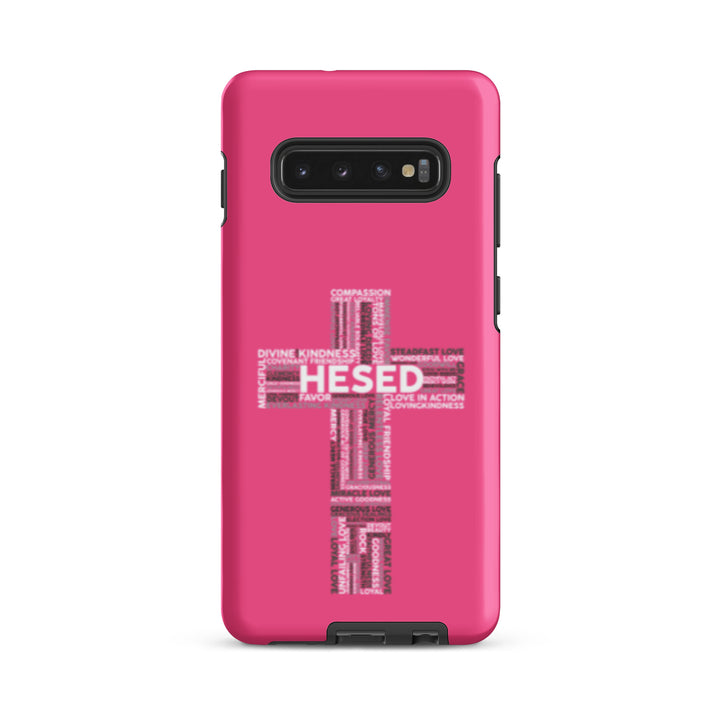 Christian Phone Case Hesed Cross Pink for Samsung® Samsung® Phone Cases Matte Samsung Galaxy S10 Plus 