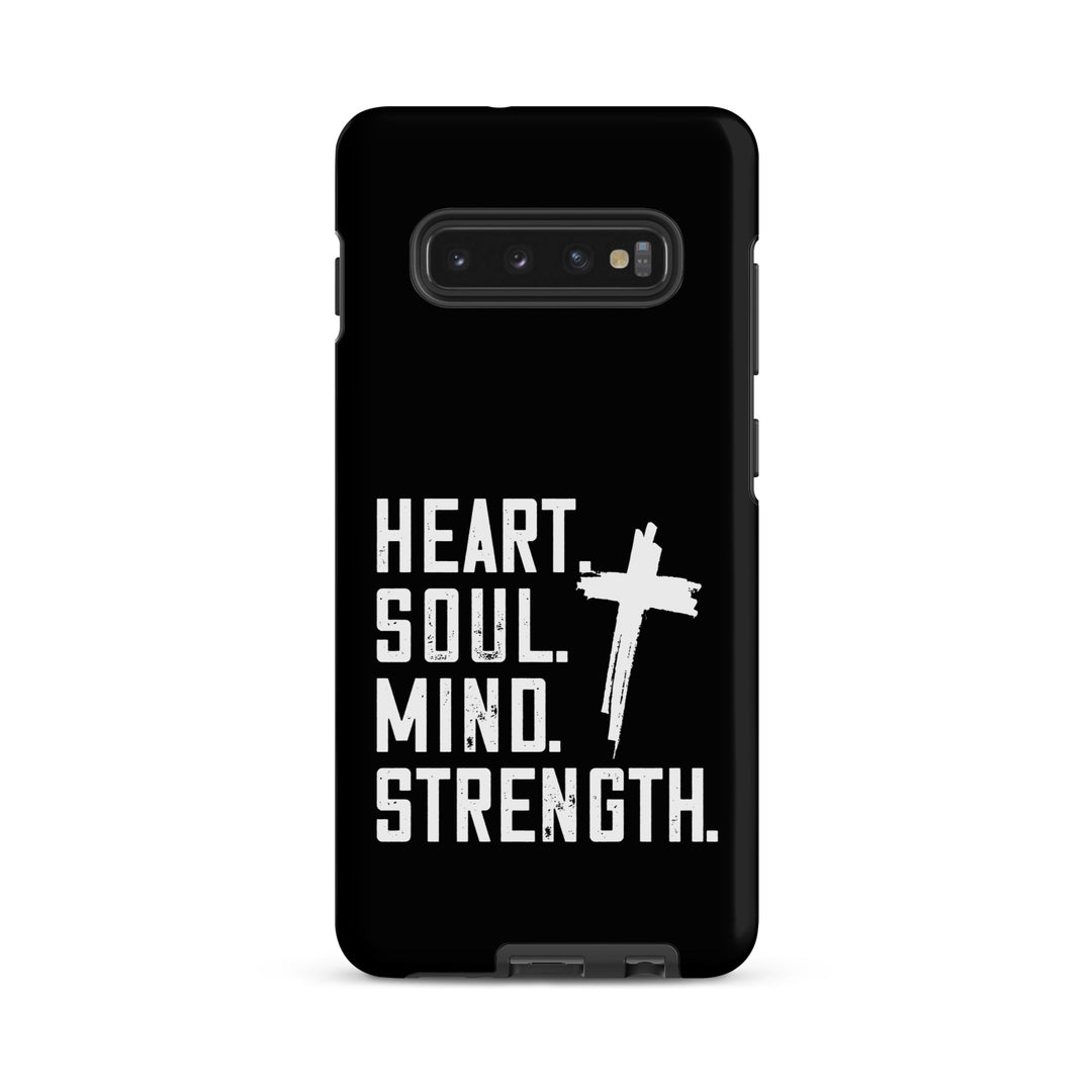 Christian Phone Case Heart Soul Mind Strength Black  for Samsung® Samsung® Phone Cases Matte Samsung Galaxy S10 Plus 