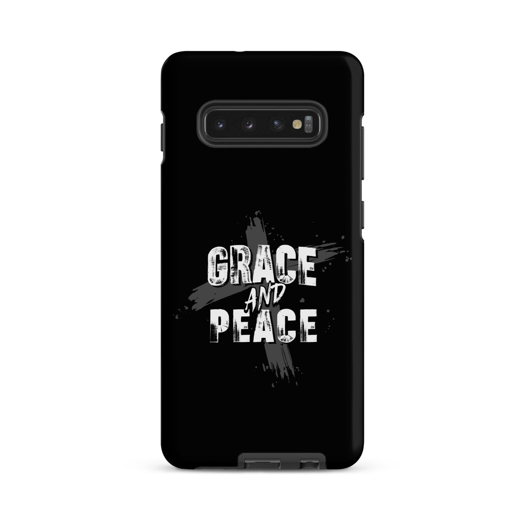 Christian Phone Case Grace and Peace Cross Black for Samsung® Samsung® Phone Cases Matte Samsung Galaxy S10 Plus 