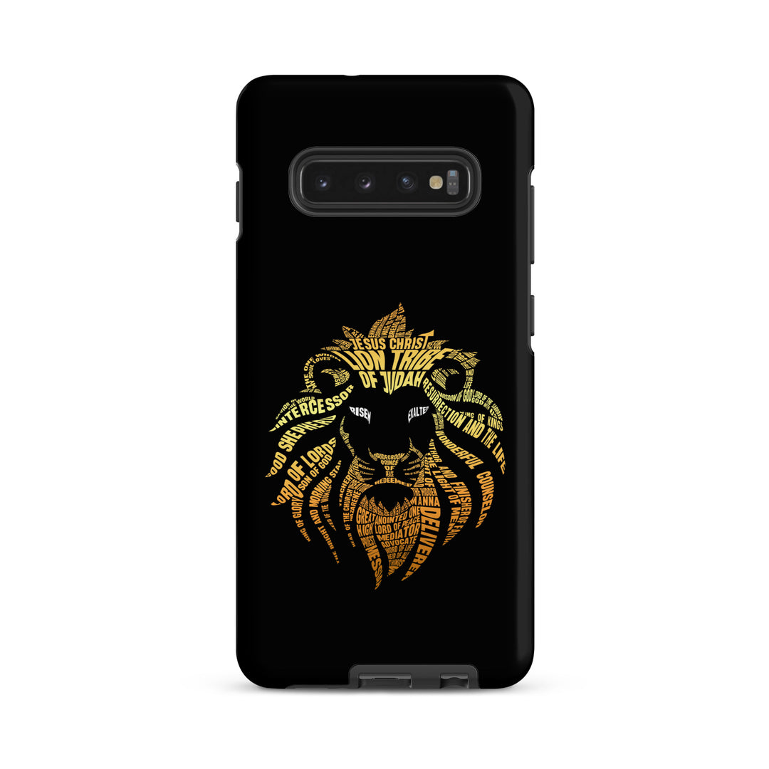 Christian Phone Case Lion Word Cloud Black for Samsung® Samsung® Phone Cases Matte Samsung Galaxy S10 Plus 