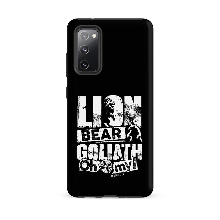 Christian Phone Case Lion Bear Goliath Black for Samsung® Samsung® Phone Cases Matte Samsung Galaxy S20 FE 