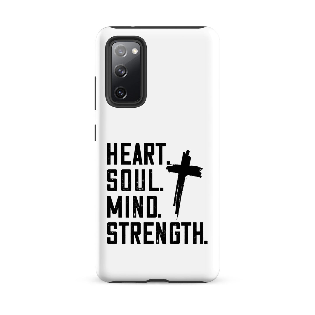 Christian Phone Case Heart Soul Mind Strength White for Samsung® Samsung® Phone Cases Matte Samsung Galaxy S20 FE 