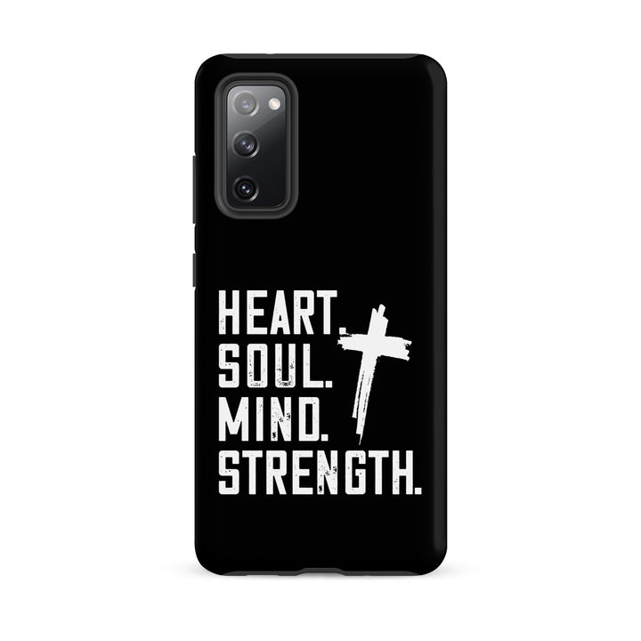 Christian Phone Case Heart Soul Mind Strength Black  for Samsung® Samsung® Phone Cases Matte Samsung Galaxy S20 FE 