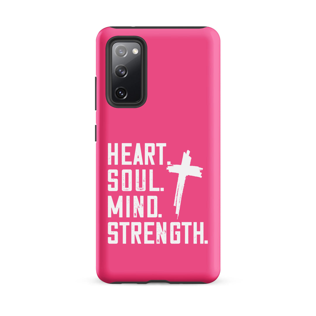 Christian Phone Case Heart Soul Mind Strength Pink for Samsung® Samsung® Phone Cases Matte Samsung Galaxy S20 FE 