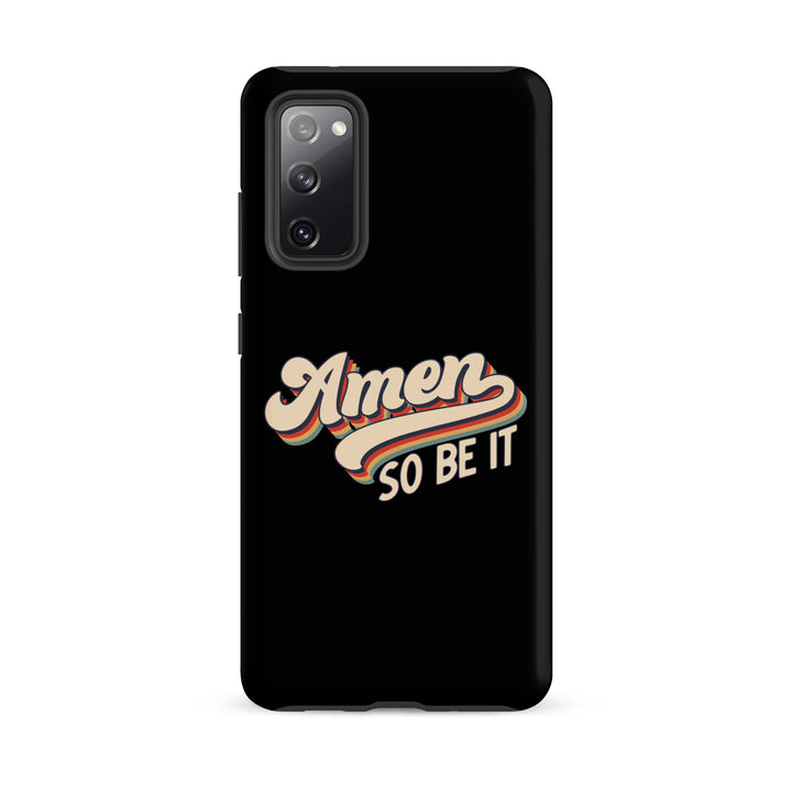 Christian Phone Case Amen So Be It Black for Samsung® Samsung® Phone Cases Matte Samsung Galaxy S20 FE 