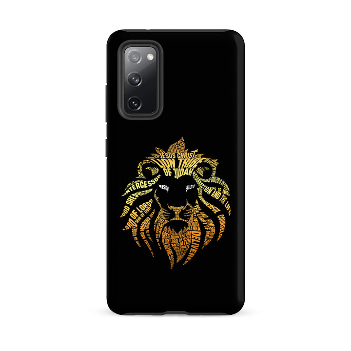 Christian Phone Case Lion Word Cloud Black for Samsung® Samsung® Phone Cases Matte Samsung Galaxy S20 FE 