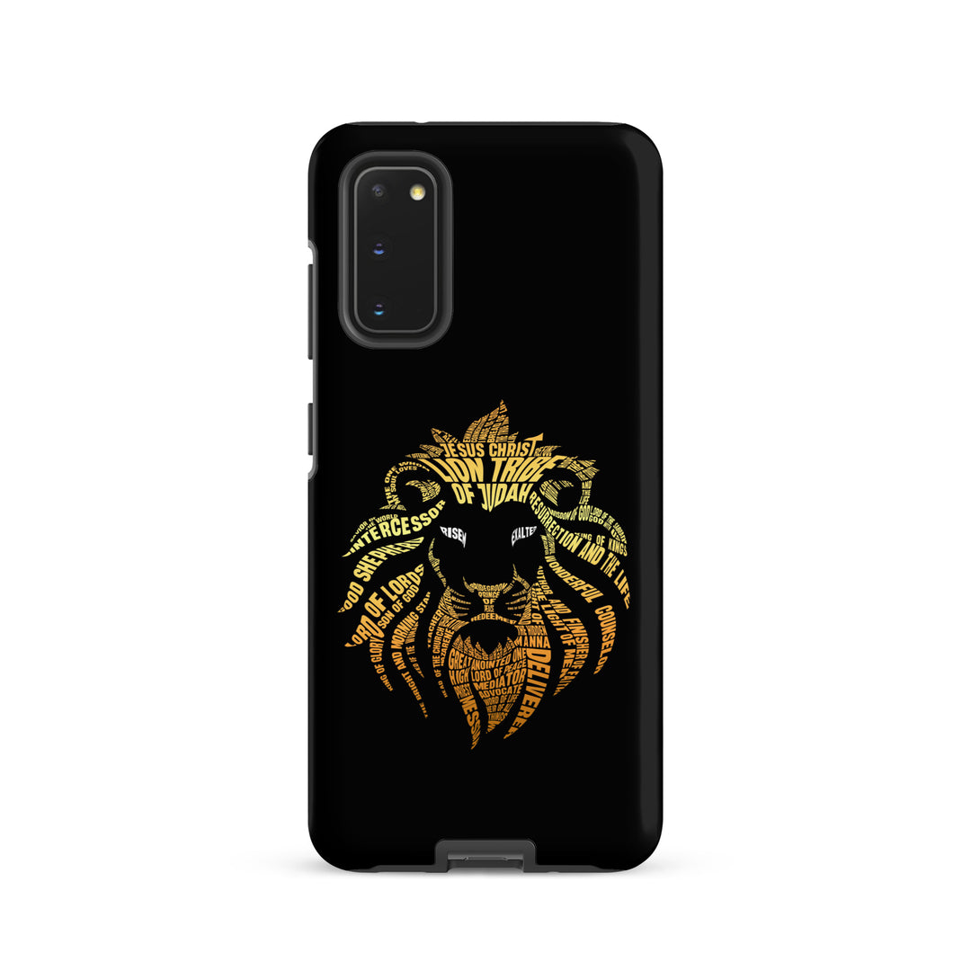 Christian Phone Case Lion Word Cloud Black for Samsung® Samsung® Phone Cases Matte Samsung Galaxy S20 