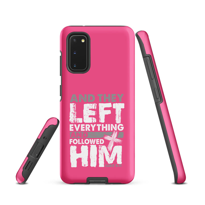 Christian Phone Case Left Everything Cross Pink for Samsung® Samsung® Phone Cases   