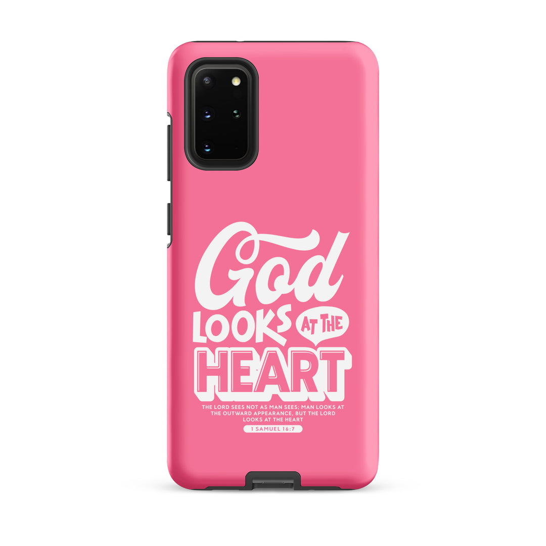 Christian Phone Case God Looks At Heart  for Samsung® Samsung® Phone Cases Matte Samsung Galaxy S20 Plus 