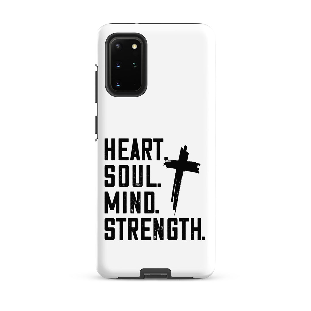 Christian Phone Case Heart Soul Mind Strength White for Samsung® Samsung® Phone Cases Matte Samsung Galaxy S20 Plus 