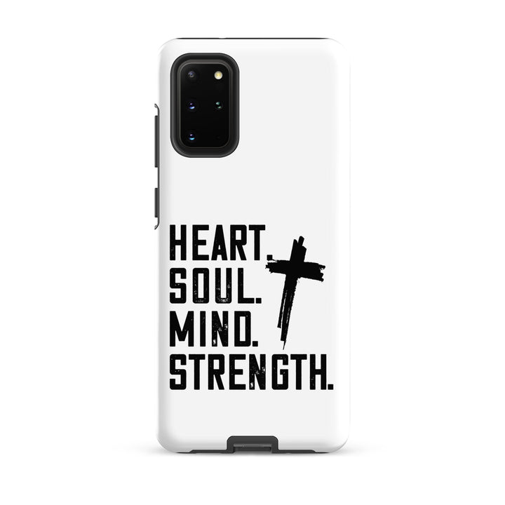 Christian Phone Case Heart Soul Mind Strength White for Samsung® Samsung® Phone Cases Matte Samsung Galaxy S20 Plus 