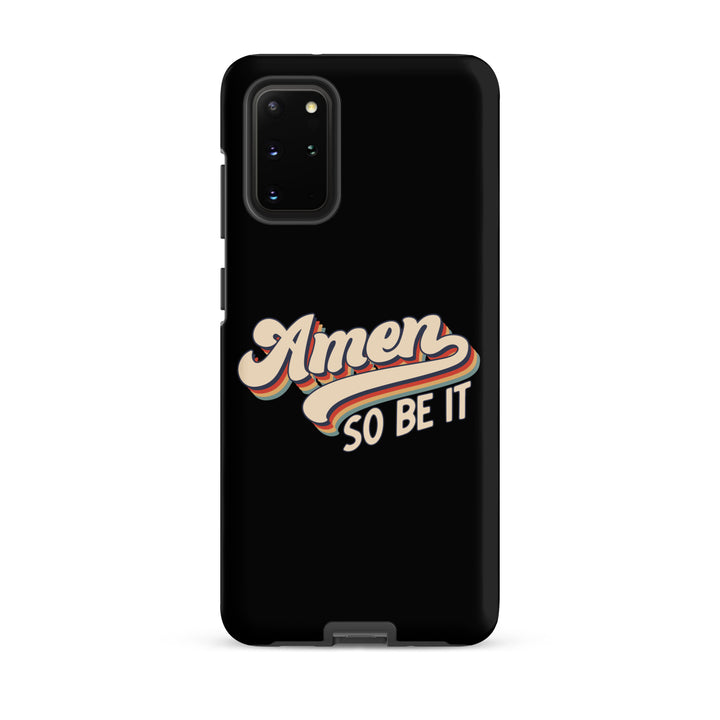 Christian Phone Case Amen So Be It Black for Samsung® Samsung® Phone Cases Matte Samsung Galaxy S20 Plus 