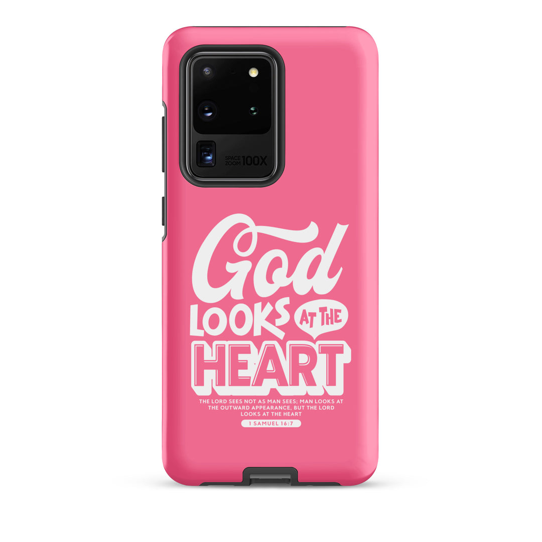 Christian Phone Case God Looks At Heart  for Samsung® Samsung® Phone Cases Matte Samsung Galaxy S20 Ultra 