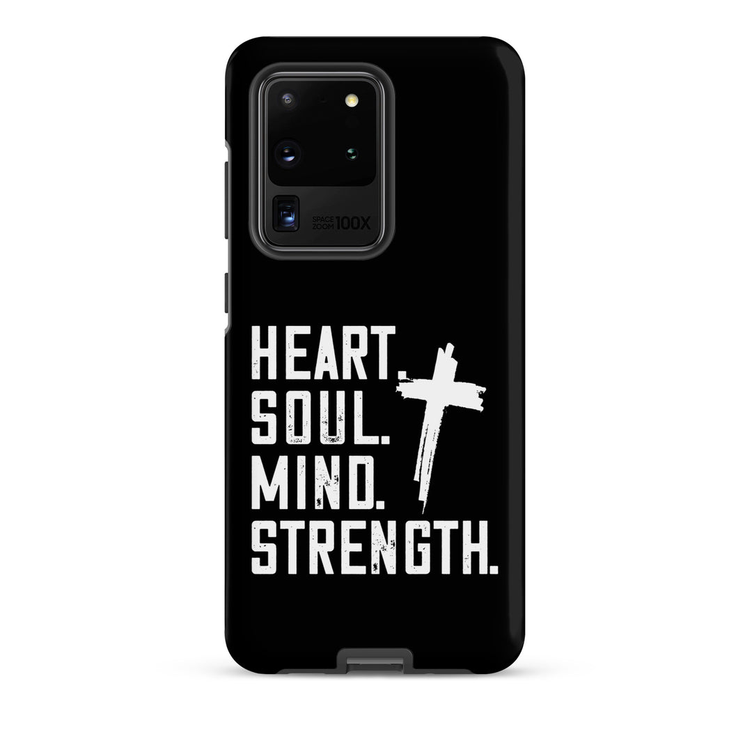 Christian Phone Case Heart Soul Mind Strength Black  for Samsung® Samsung® Phone Cases Matte Samsung Galaxy S20 Ultra 