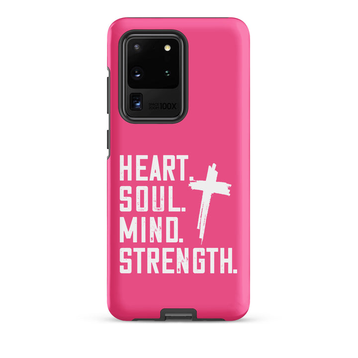 Christian Phone Case Heart Soul Mind Strength Pink for Samsung® Samsung® Phone Cases Matte Samsung Galaxy S20 Ultra 