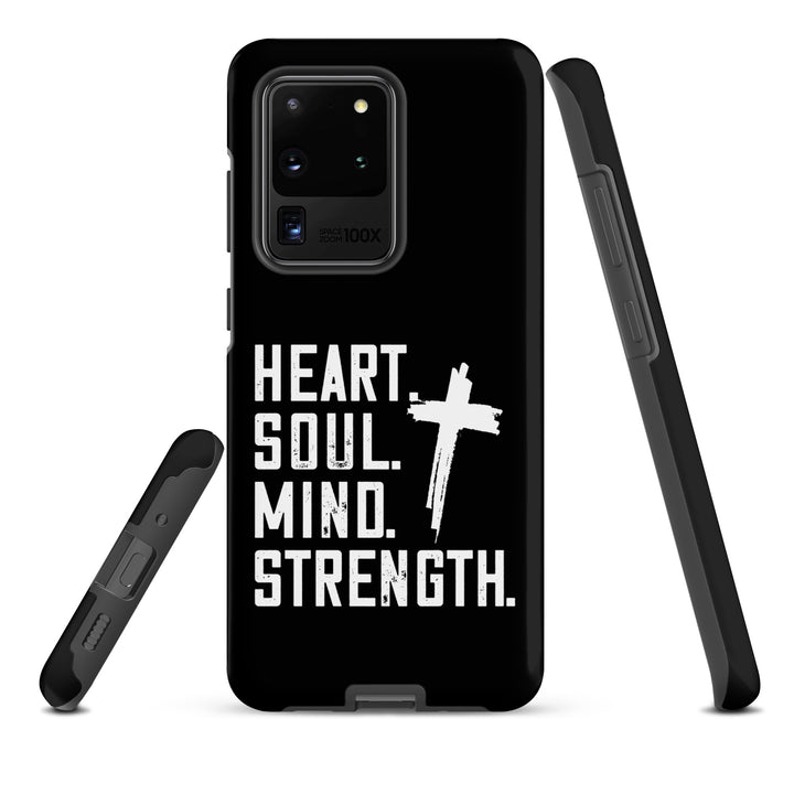 Christian Phone Case Heart Soul Mind Strength Black  for Samsung® Samsung® Phone Cases   