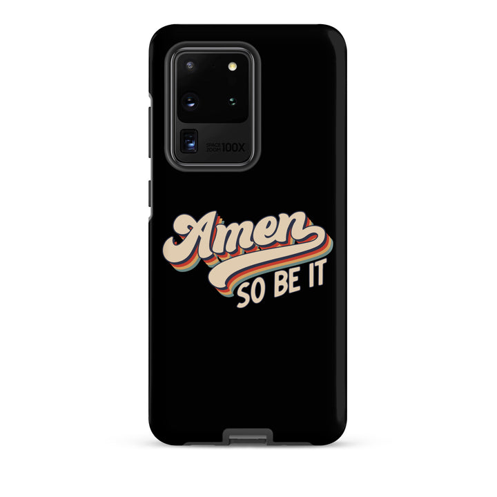 Christian Phone Case Amen So Be It Black for Samsung® Samsung® Phone Cases Matte Samsung Galaxy S20 Ultra 