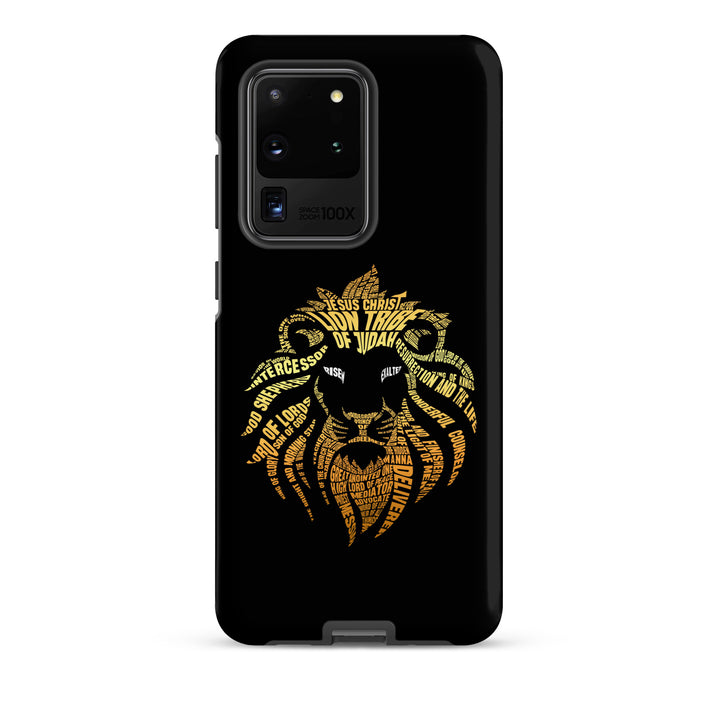 Christian Phone Case Lion Word Cloud Black for Samsung® Samsung® Phone Cases Matte Samsung Galaxy S20 Ultra 