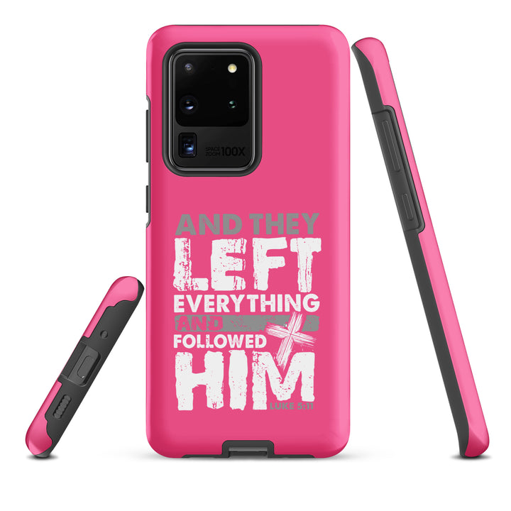 Christian Phone Case Left Everything Cross Pink for Samsung® Samsung® Phone Cases   