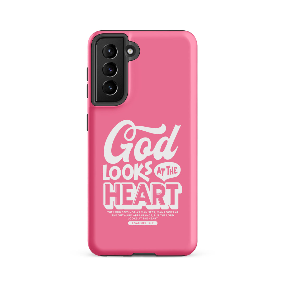 Christian Phone Case God Looks At Heart  for Samsung® Samsung® Phone Cases Matte Samsung Galaxy S21 FE 