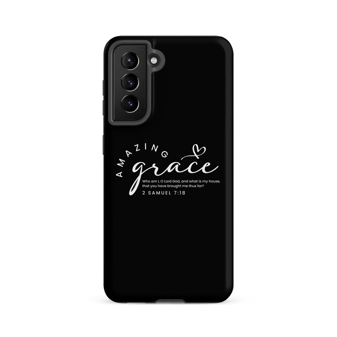 Christian Phone Case Amazing Grace Heart Black for Samsung® Samsung® Phone Cases Matte Samsung Galaxy S21 FE 