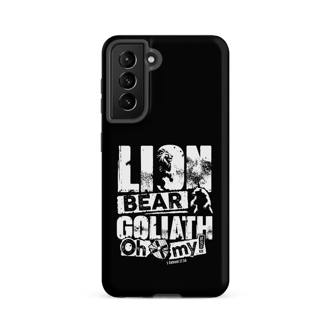 Christian Phone Case Lion Bear Goliath Black for Samsung® Samsung® Phone Cases Matte Samsung Galaxy S21 FE 