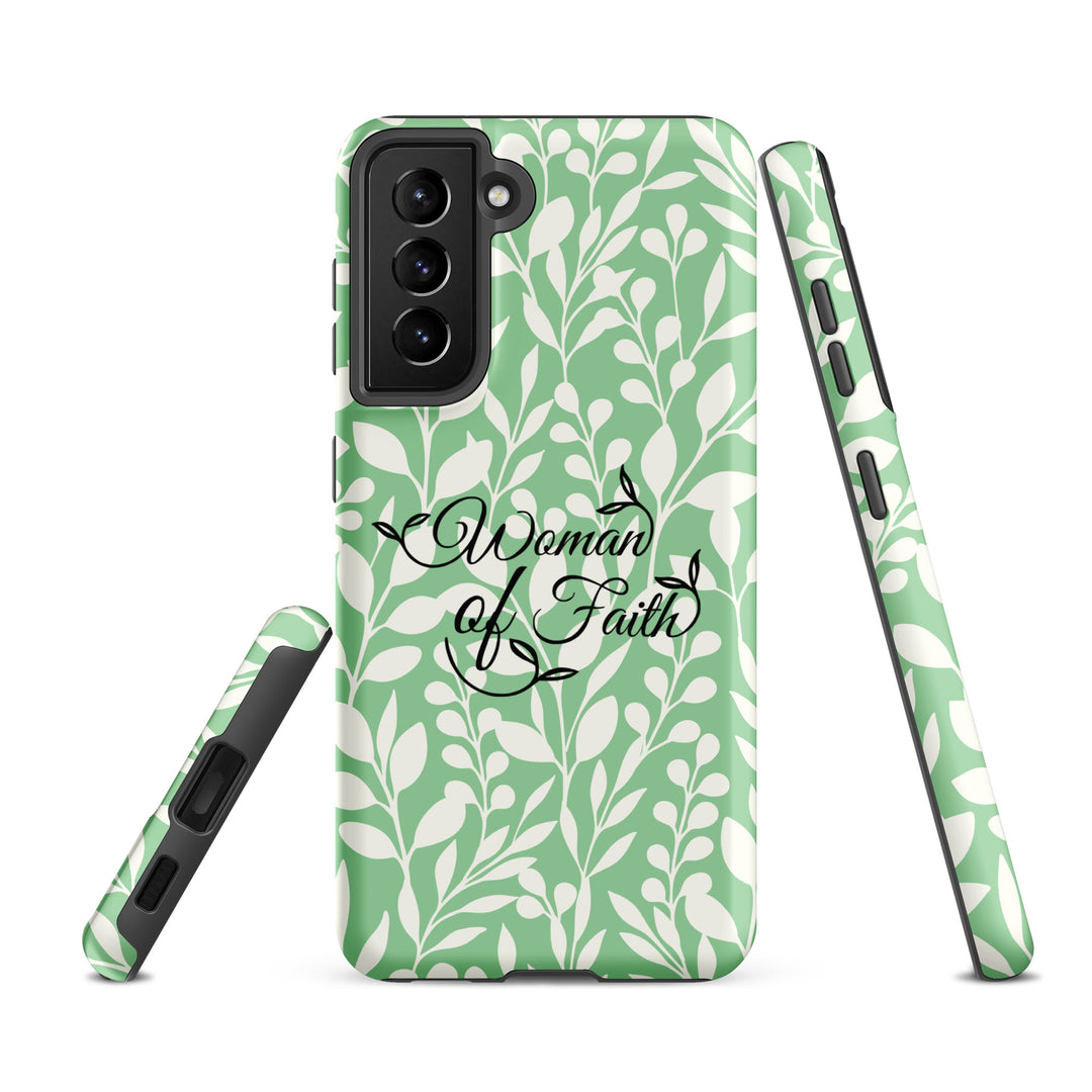 Christian Phone Case Woman of Faith Green for Samsung® Samsung® Phone Cases   